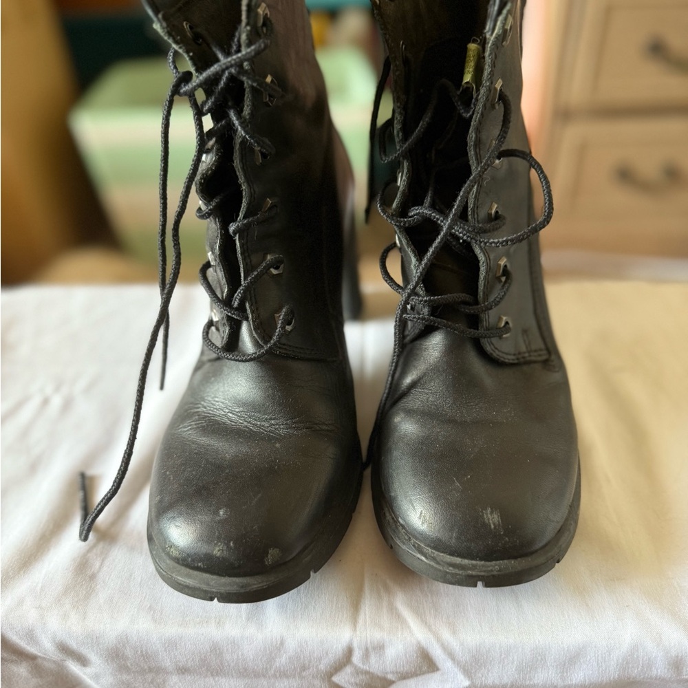 Timberland Black Combat Moto Boots